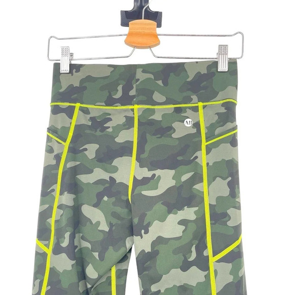All Access Bandier Center Stage Pocket Legging Camouflage Print Neon Green Small - Picture 6 of 8